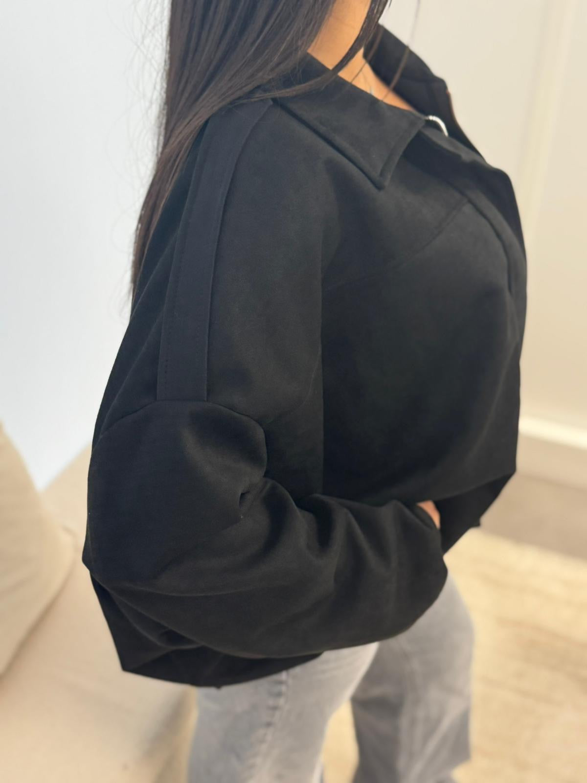 Bombers en suédine noir